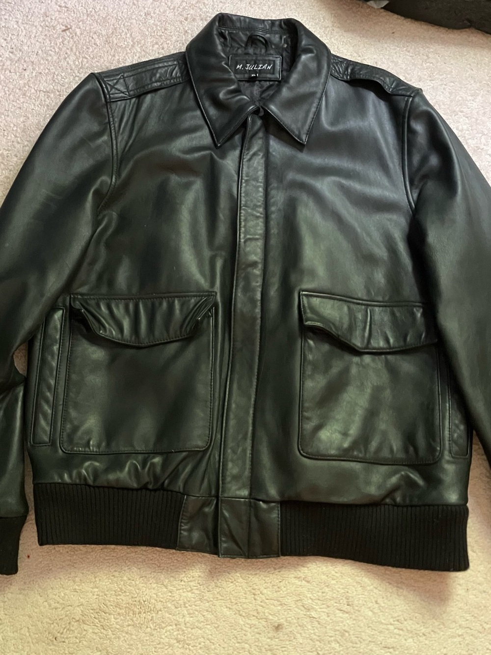 M. Julian Vintage Genuine Leather Bomber Style Jacket